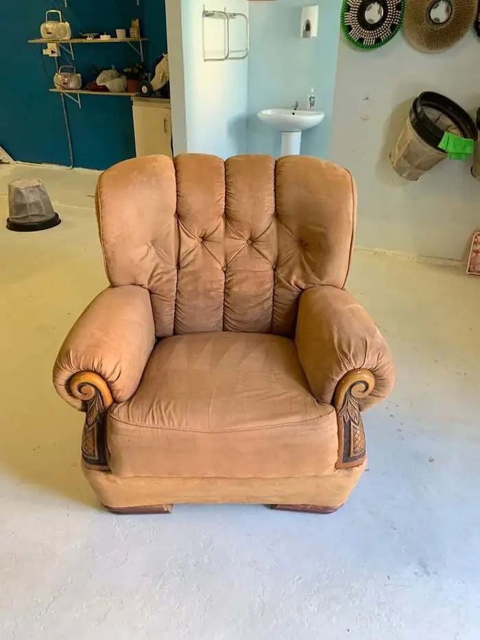 Fabric armchair, George — after cleaning