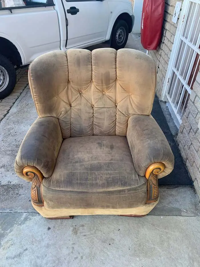 Fabric armchair, George — before cleaning